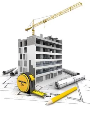 Building construction Stock Illustration