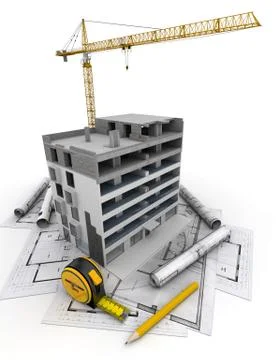 Building construction Stock Illustration