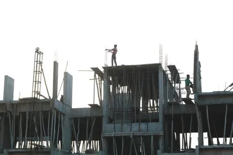 Building construction in India Stock Photos