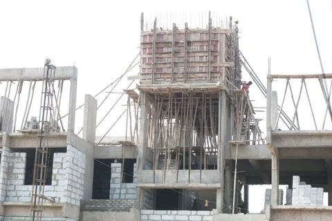 Building construction in India Stock Photos