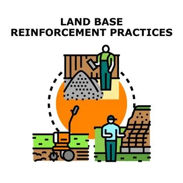 Building construction, land base reinforcement practices process イラスト素材