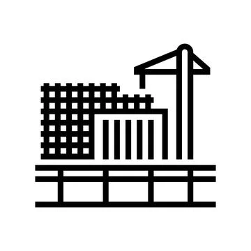 Building construction line icon vector illustration Ilustración de archivo