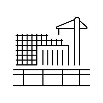 Building construction line icon vector illustration Ilustración de archivo