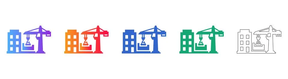 Building Construction Load Icons Ilustración de archivo