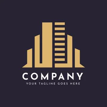 Building construction logo design Illustrazione stock