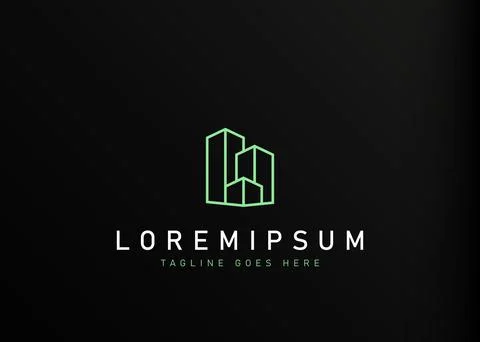 Building construction logo design. Vector illustration of abstract building c 스톡 일러스트