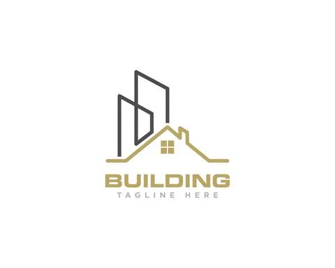 Building Construction Logo Design Vector Illustrazione stock