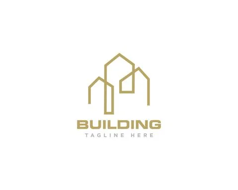 Building Construction Logo Design Vector Stock Illustration