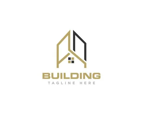 Building Construction Logo Design Vector Stock Illustration