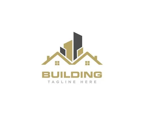 Building Construction Logo Design Vector Stock Illustration