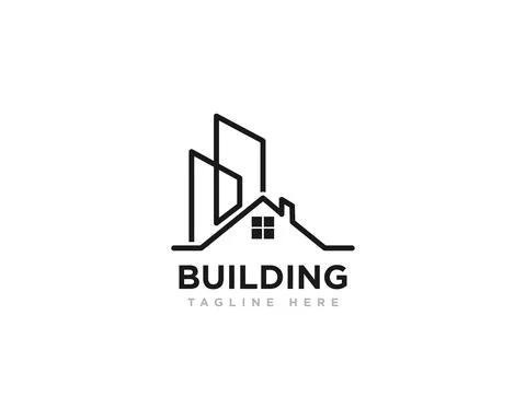 Building Construction Logo Design Vector Stock Illustration