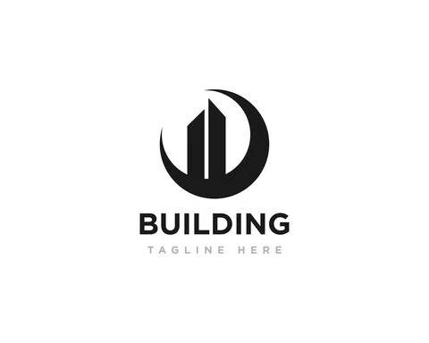 Building Construction Logo Design Vector Stock Illustration