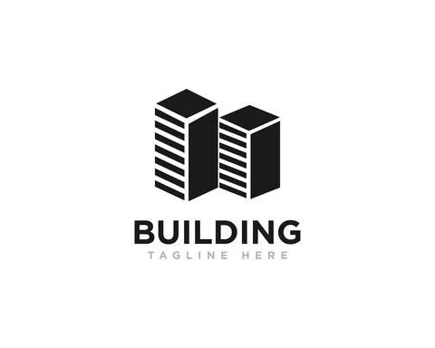 Building Construction Logo Design Vector Illustrazione stock