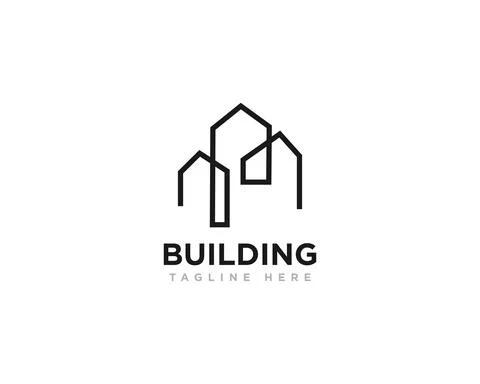 Building Construction Logo Design Vector Stock Illustration