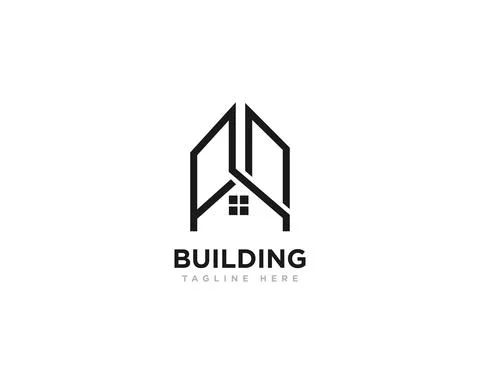 Building Construction Logo Design Vector Stock Illustration