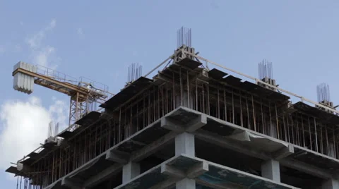 Building in construction no workers halt empty nobody Video stock 62468948