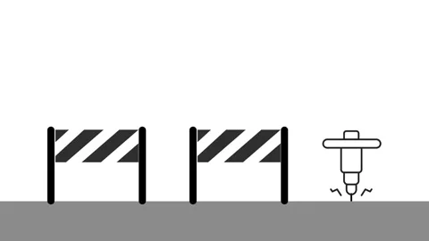 Building construction ongoing animation with seamless loop, drilling machine Stock Footage 243244497