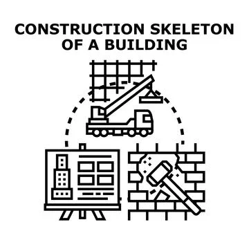 Building construction plan development and demolition icon Stock Illustration