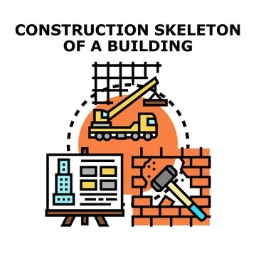 Building construction plan development and demolition icon Stock Illustration