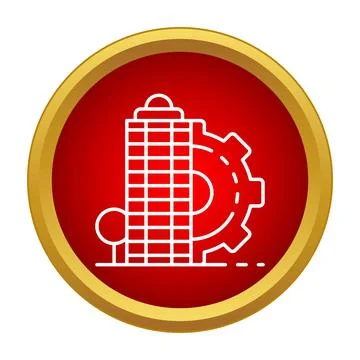 Building construction plan icon in red circle Ilustración de archivo