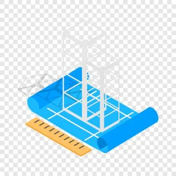 Building construction plan isometric icon Ilustración de archivo