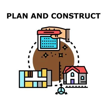 Building construction planning and real estate development concept Stock Illustration