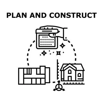 Building construction planning and real estate development concept Stock Illustration