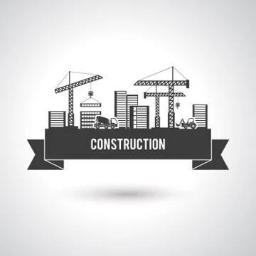 Building Construction Poster Ilustración de archivo
