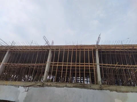 The building construction process is almost complete Foto stock