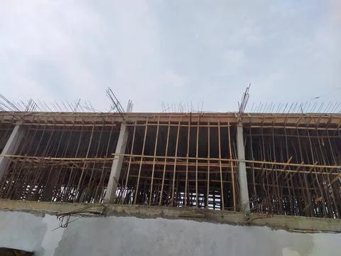 The building construction process is almost complete Foto stock