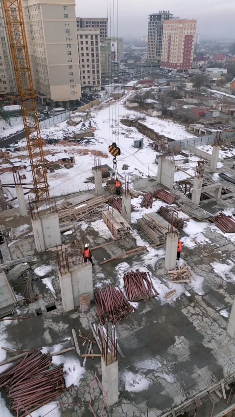 Building construction process drone footage Stock Footage 232606183