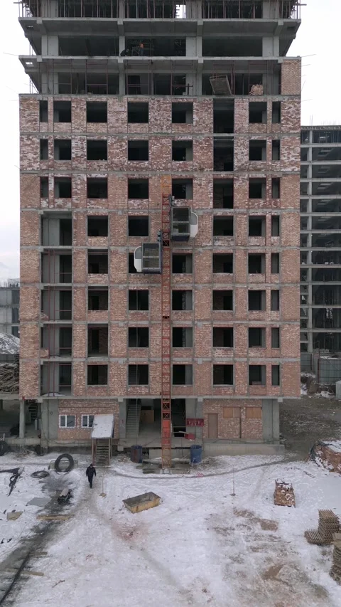 Building construction process drone footage Stock Footage 232606607