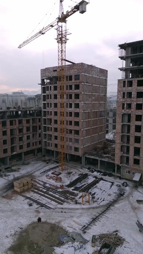 Building construction process drone footage Stock Footage 232606978