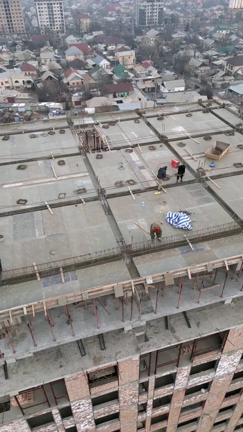 Building construction process drone footage Stock Footage 232607728