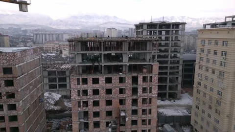 Building construction process drone footage Stock Footage 233294680