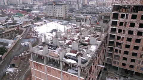 Building construction process drone footage Stock Footage 233294770