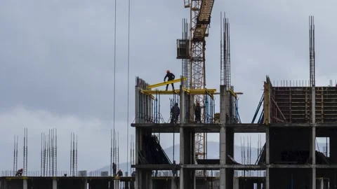 Building construction process 库存影片 196468455