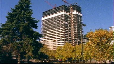 Building Construction progress up at -normal speed Stock Footage 145780708