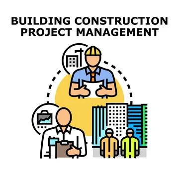 Building construction project management process illustration Stock Illustration