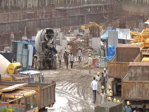 Building Construction Project in Mumbai Stock Footage 91506714