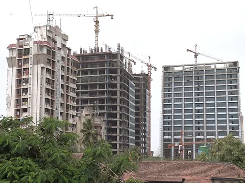Building Construction Project in Mumbai Stock Footage 91507082