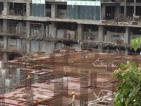 Building Construction Project in Mumbai Stock Footage 91507724