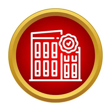 Building construction quality assessment and approval icon Stockillustratie