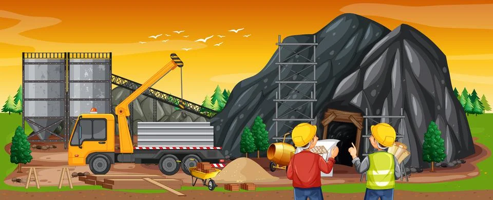 Building construction site background Ilustración de archivo