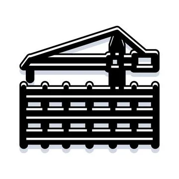 Building construction site crane working on development project Stockillustratie
