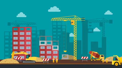 Building Construction Site Video stock 58912248