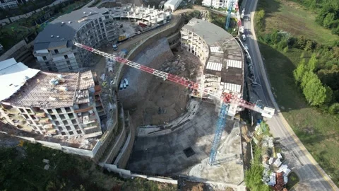 Building construction site Stock Footage 218012892