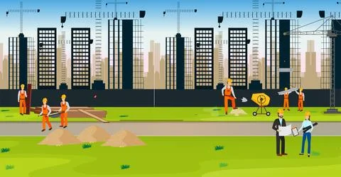 Building Construction Site Illustrazione stock