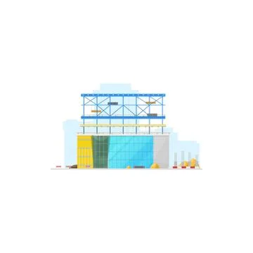 Building construction site isolated warehouse icon Ilustración de archivo