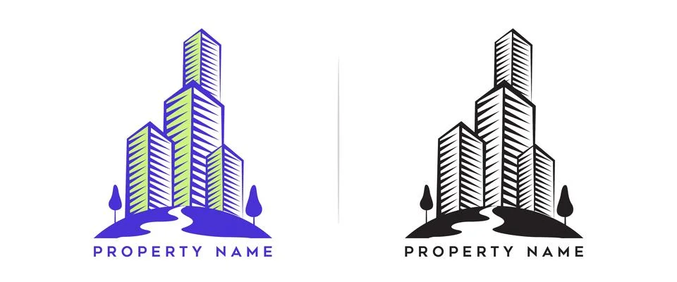 Building construction site logo vector illustration Illustrazione stock